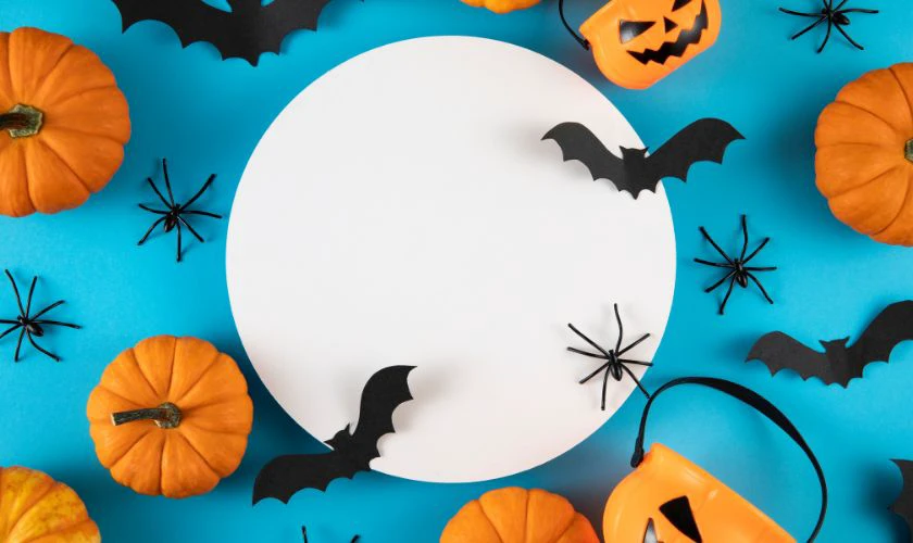 Ảnh Halloween chủ đề bí ngô tone xanh