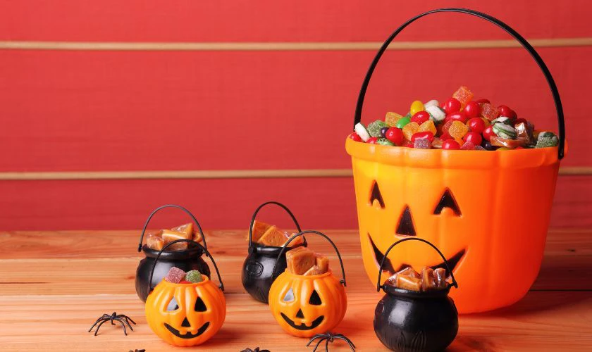 Hình nền Halloween cho máy tính chủ đề bánh kẹo