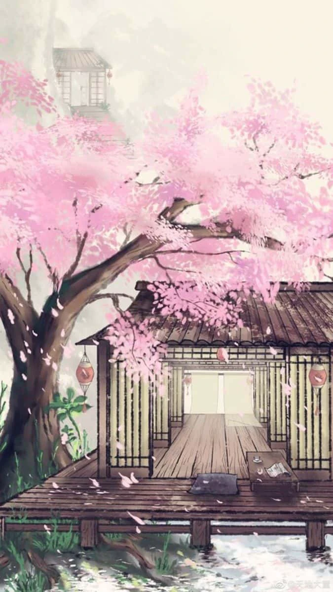 Tranh Vẽ Hoa Đào Ngày Tết