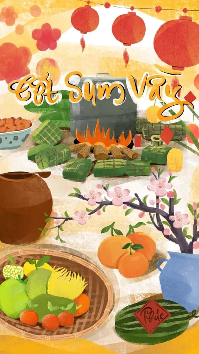 Hình Nền Hoa Đào Ngày Tết Đáng Yêu