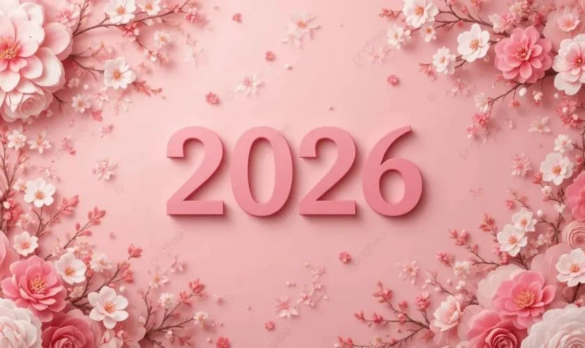 Hình Nền Hoa Đào Ngày Tết 2026 Tone Hồng