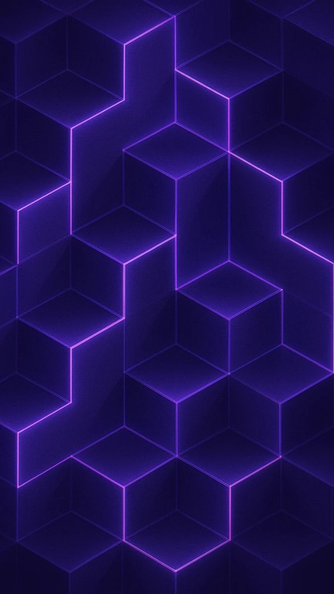 Wallpaper iOS 19 màu tím huyền bí