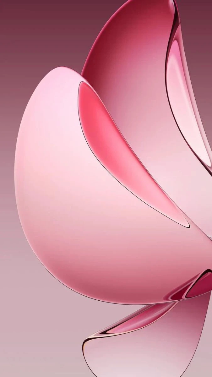 Wallpaper iOS 26 màu hồng nhẹ nhàng