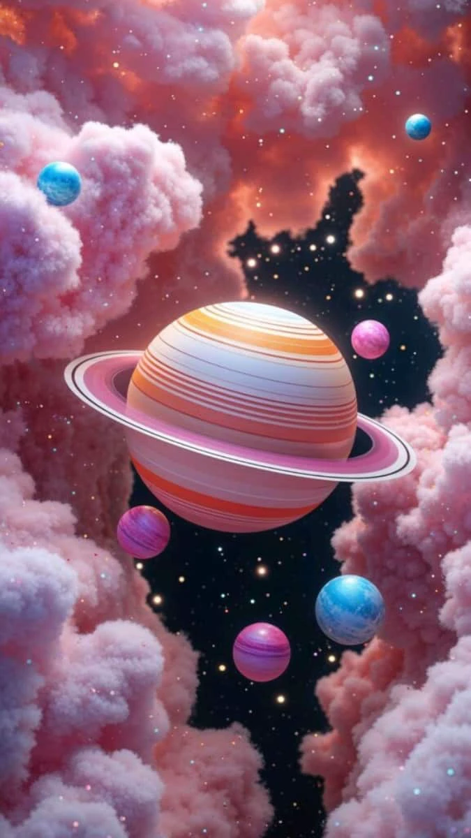 Hình nền iOS 26.2 3D độc đáo vũ trụ