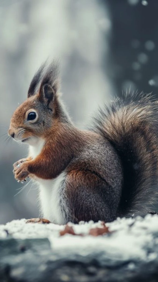 Wallpaper iOS 26.4 hình con sóc