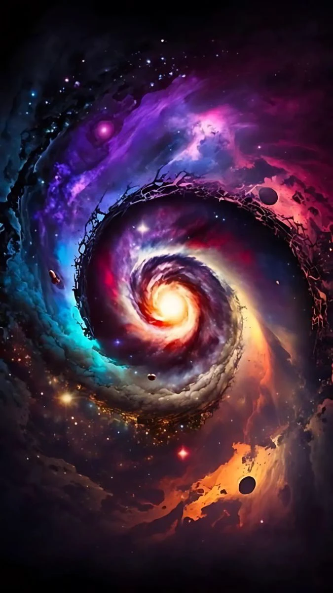 Wallpaper iPhone 15 Pro Max về vũ trụ huyền ảo