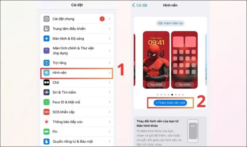 Chọn hình nền rồi click Chọn hình nền mới