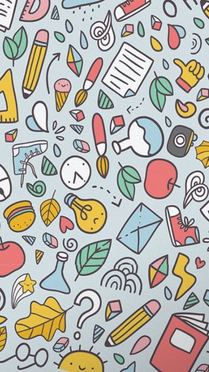 Wallpaper khai giảng chủ đề đồ dùng học tập cho điện thoại