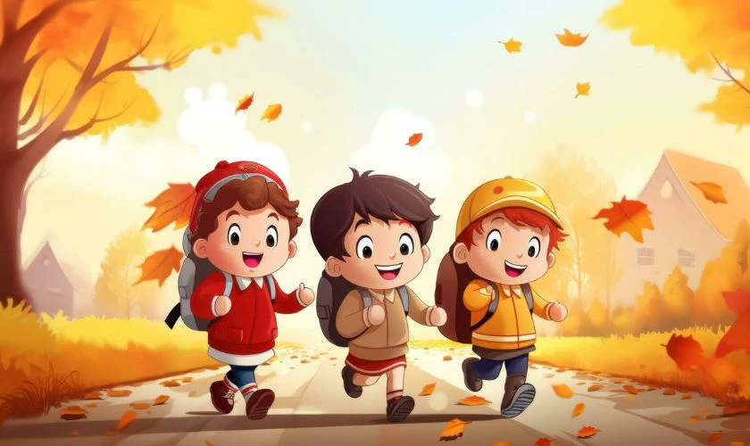 Hình nền khai giảng chủ đề bạn bè