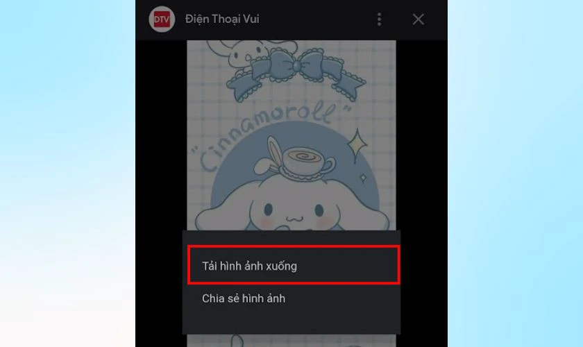 hấn giữ vào hình ảnh và chọn Tải hình ảnh xuống