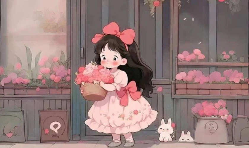 Hình nền máy tính vẽ chibi cute