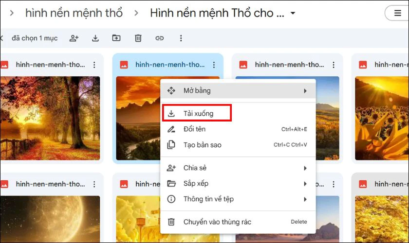 Tải hình nền yêu thích về máy
