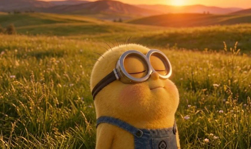 Ảnh Minion phồng má cho máy tính đáng yêu