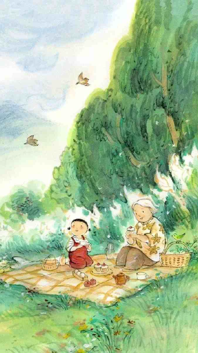 Cháu và bà cùng đi giã ngoại