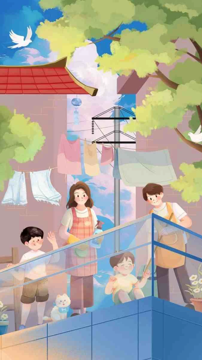 Ảnh nền gia đình ngập tràn màu sắc