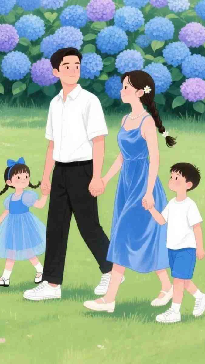 Hình nền ngày Gia Đình Việt Nam 28/6 tone màu xanh hiện đại