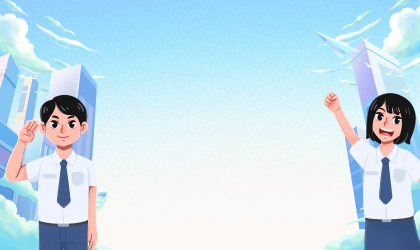 Ảnh nền 2 em học sinh đáng yêu