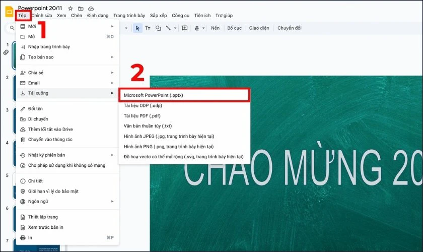Lưu và xuất file thuyết trình