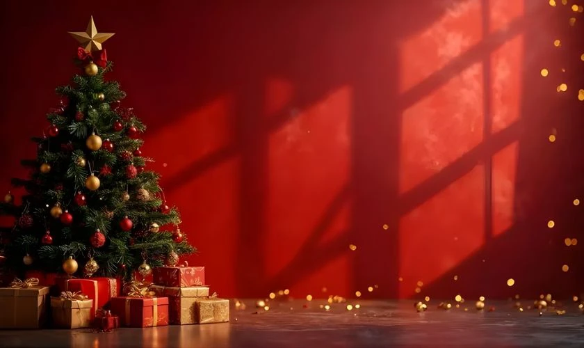 Hình nền PowerPoint Giáng sinh tone màu đỏ