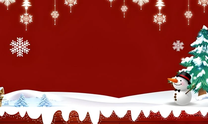 Ảnh nền PowerPoint Giáng sinh tone màu đỏ