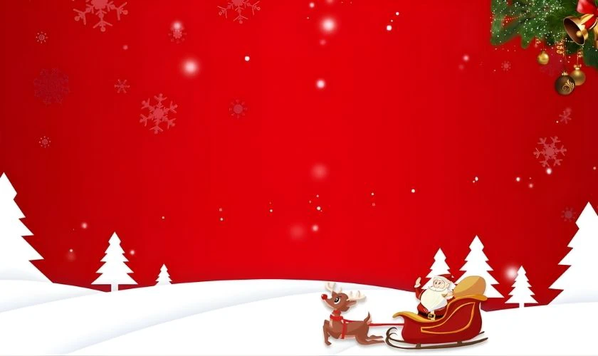 Wallpaper PowerPoint Giáng sinh tone màu đỏ