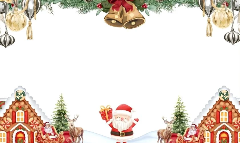 Ảnh nền PowerPoint Giáng sinh tone màu trắng