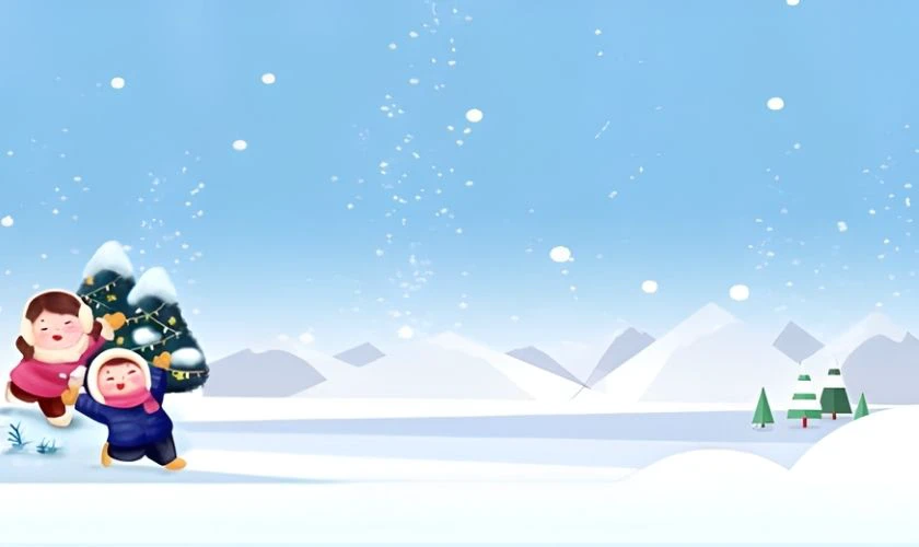 Hình nền PowerPoint Noel dễ thương, đáng yêu