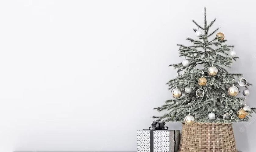 Ảnh nền PowerPoint chủ đề cây thông Noel