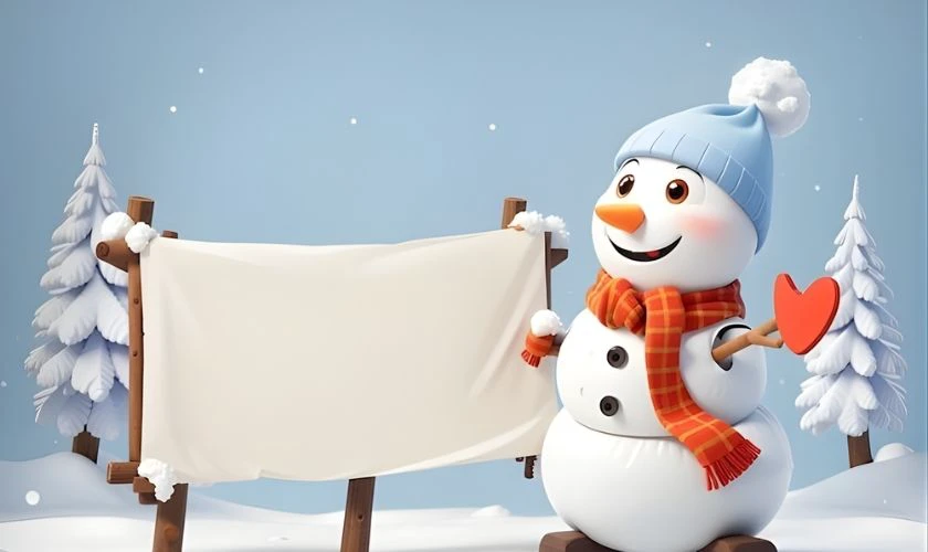 Hình nền PowerPoint Giáng sinh chủ đề người tuyết