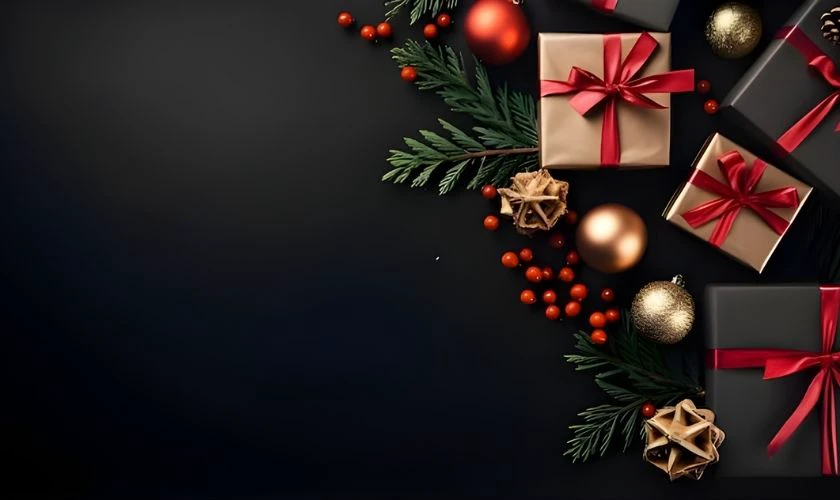 Ảnh nền PowerPoint Noel chủ đề hộp quà