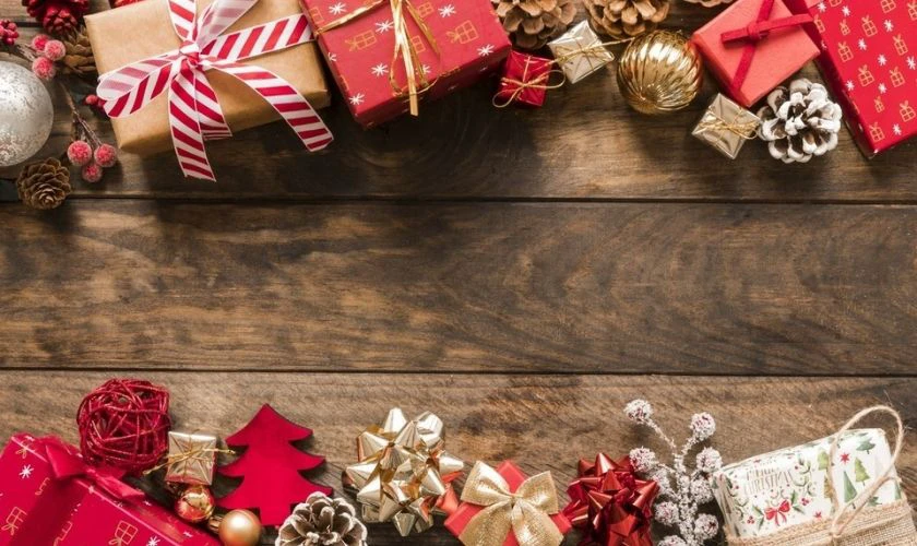 Wallpaper PowerPoint Giáng sinh chủ đề hộp quà