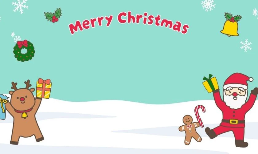 Ảnh nền PowerPoint Noel chủ đề động vật