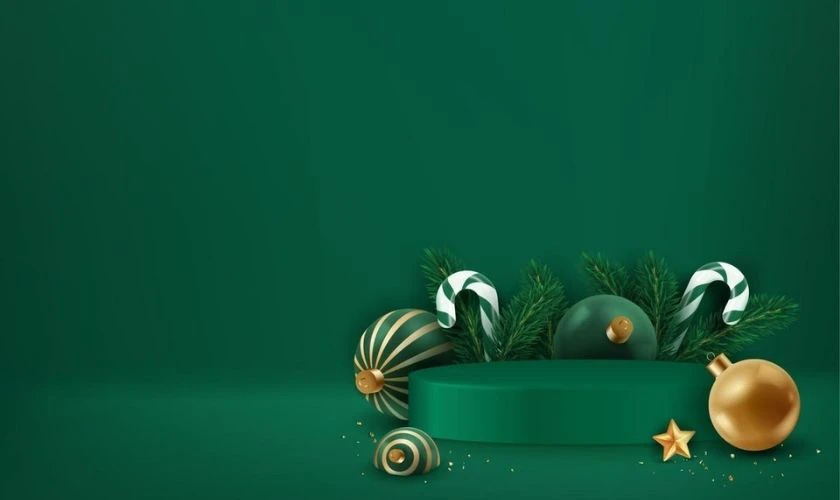 Ảnh nền PowerPoint Giáng sinh tone màu xanh