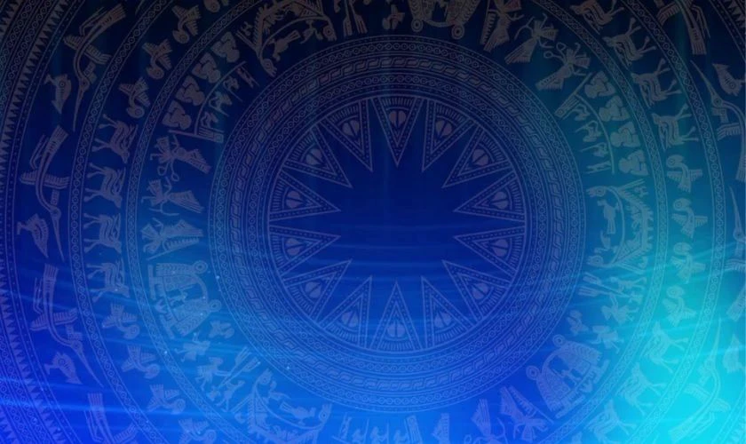 Hình nền Powerpoint Giỗ Tổ Hùng Vương họa tiết trống đồng full HD