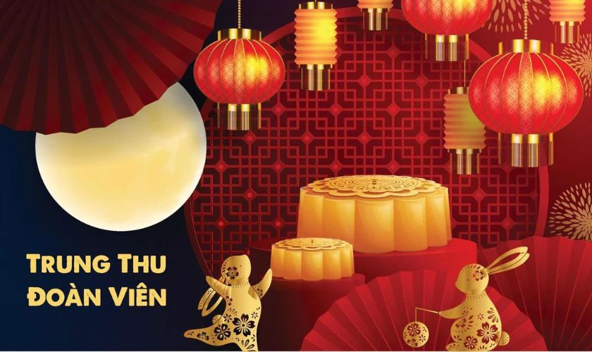 Hình nền PowerPoint Trung thu về đèn lồng