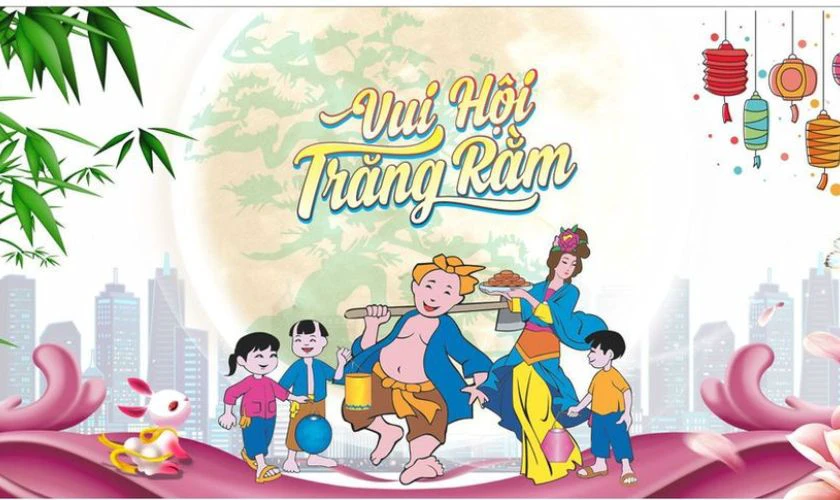 Ảnh nền PowerPoint Trung thu chủ đề chú Cuội