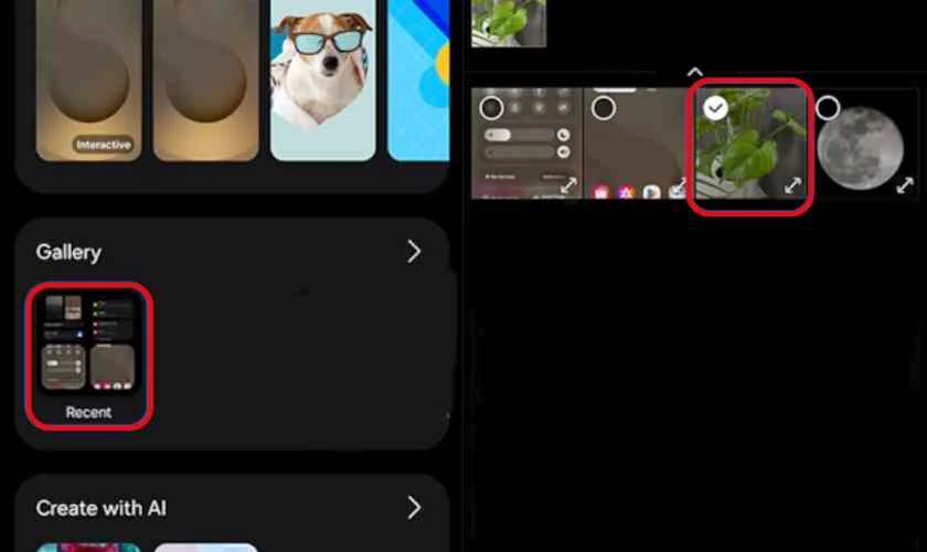 Chọn hình nền và cài đặt