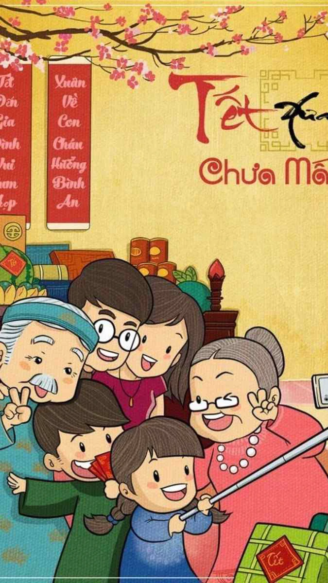 Hình nền điện thoại Tết 2026 tone vàng nổi bật