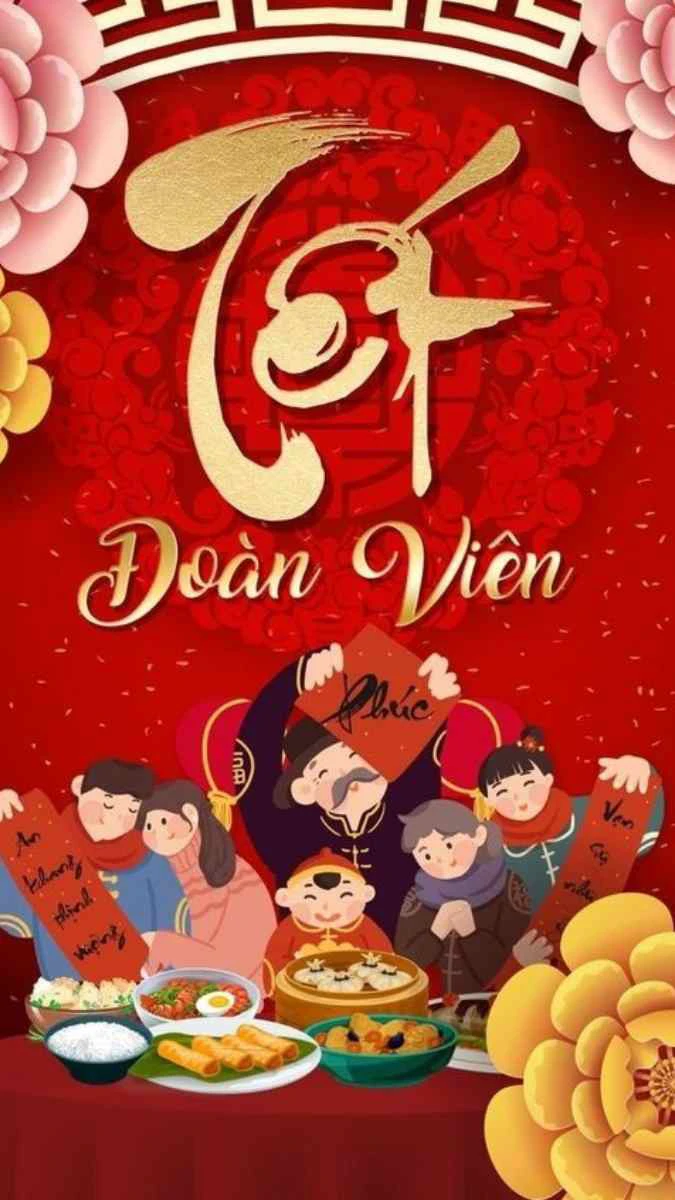 Hình nền Tết 2026 chủ đề gia đình
