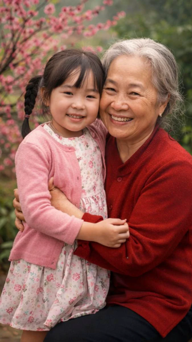 Hình nền Tết gia đình gói bánh chưng ngọt ngào