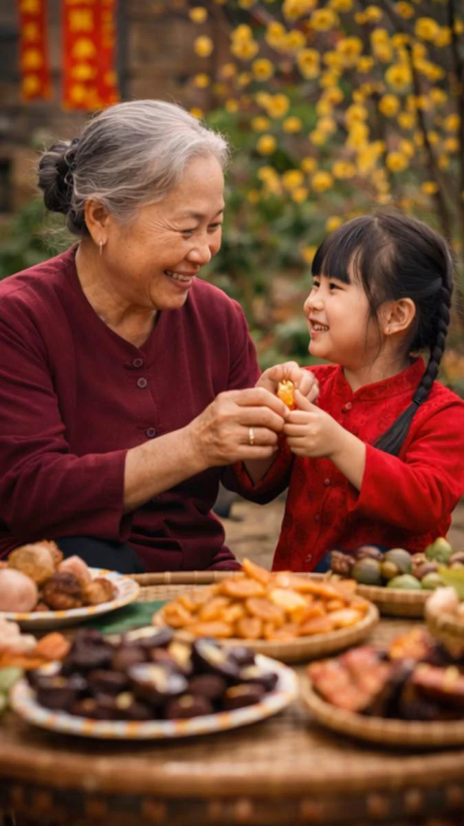 Hình nền Tết gia đình gói bánh chưng mộng mơ