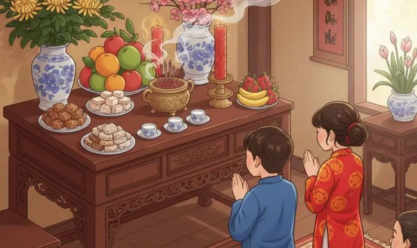 Hình nền gia đình phong cách truyền thống Việt tự nhiên