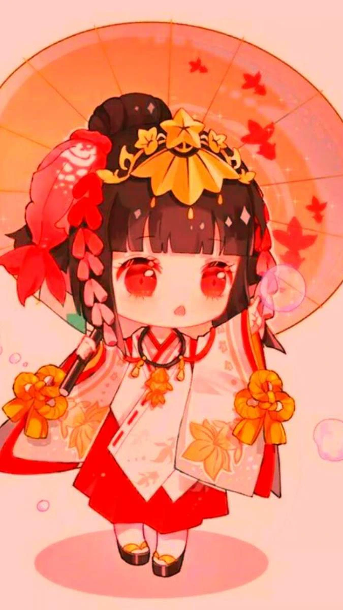 Hình Nền Tết Anime Chibi Lung Linh