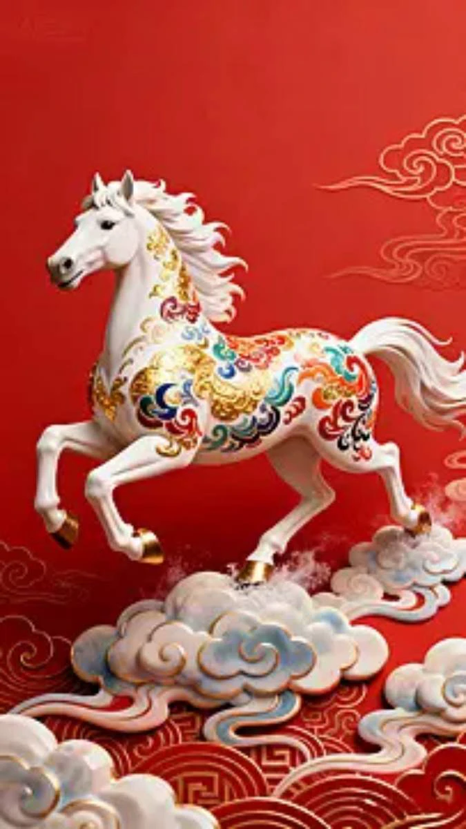 Hình Nền Tết Anime Linh Vật Năm 2026 Rộn Ràng