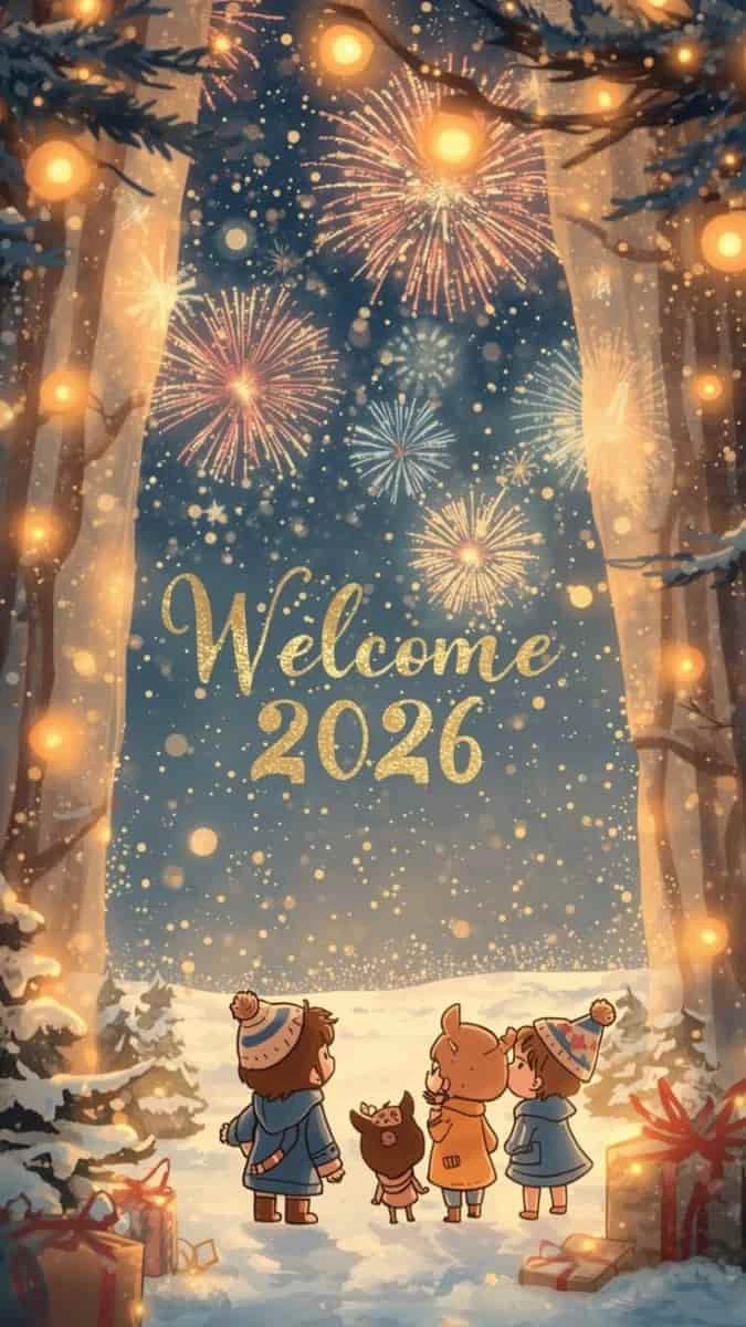 Hình Nền Tết Chibi 2026 Chủ Đề Phong Cảnh Đẹp Mới