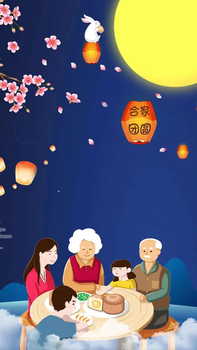 Ảnh nền Trung thu chủ đề đoàn viên