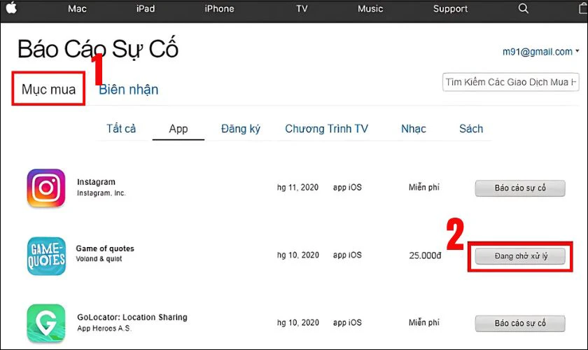 Cách kiểm tra yêu cầu hoàn tiền Apple nhanh chóng