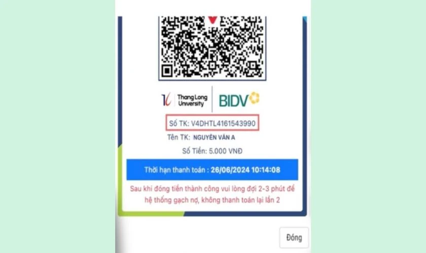 Cách đóng học phí Đại học Thăng Long mới