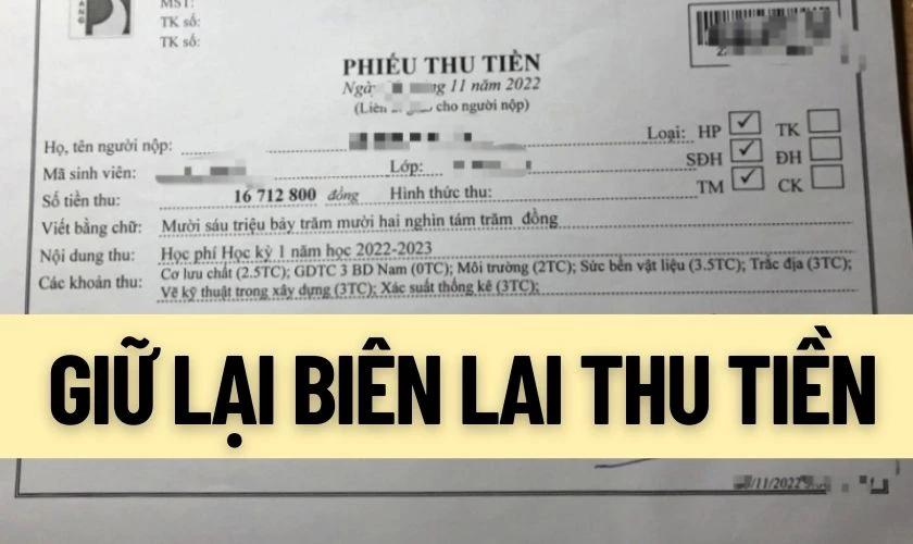 Giữ biên lai hoặc xác nhận chuyển khoản làm bằng chứng