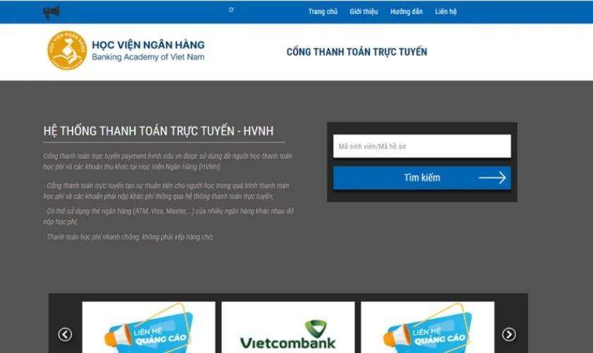 Cách đóng học phí Học viện Ngân hàng năm 2025